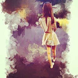 photoViva draw on picture of a woman walk